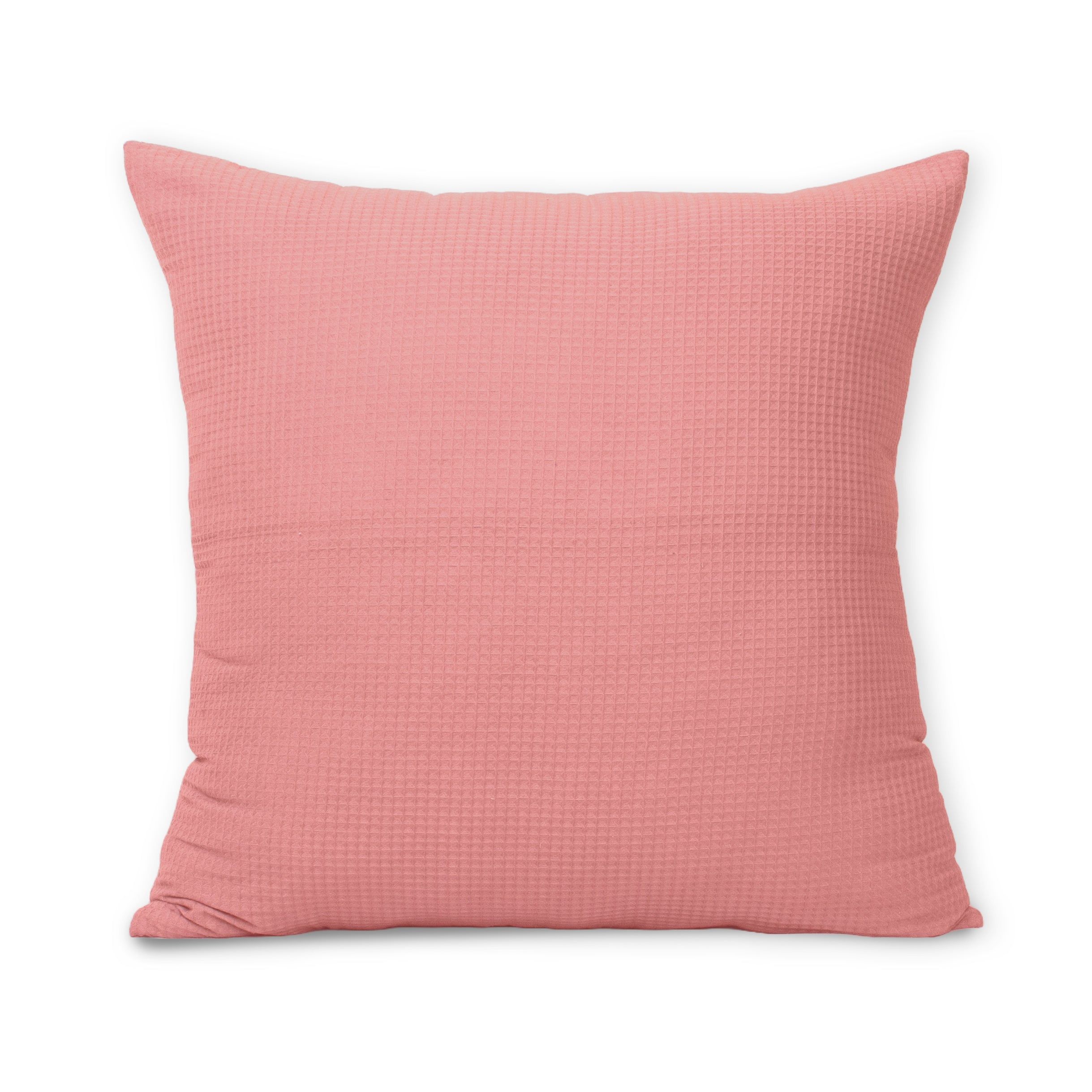 Handmade Pink Cotton Waffle Cushion Covers for Sofas